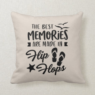 The best memories are made in flip flops throw pillow