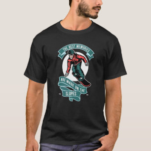 The Best Memories Fun Retro Snowboarder Winter Spo T-Shirt