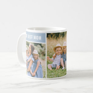 The Best Mom Dusty Blue Mothers Day Photo Collage Coffee Mug