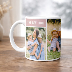 The Best Mom Dusty Rose Photo Collage Coffee Mug