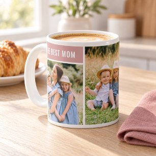 The Best Mom Dusty Rose Photo Collage Coffee Mug