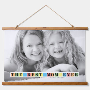 The best mom ever colourful Mother's Day photo Hanging Tapestry