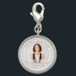 The Best Mom Ever Modern Classic Photo Charm<br><div class="desc">This simple and classic design is composed of serif typography and add a custom photo. "The Best Mom Ever" circles the photo of your mom,  mother,  mum etc.</div>
