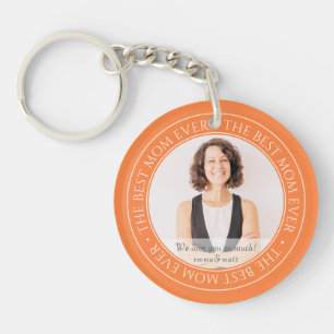 The Best Mom Ever Modern Classic Photo Keychain