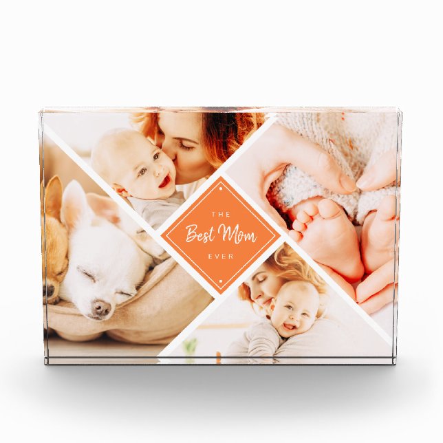 The Best Mom Ever Modern Custom Photo Block (Front)