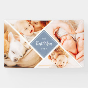 The Best Mom Ever Modern Custom Photos Banner