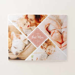 The Best Mom Ever Modern Custom Photos Jigsaw Puzzle