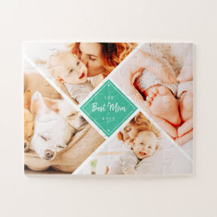 The Best Mom Ever Modern Custom Photos Jigsaw Puzzle