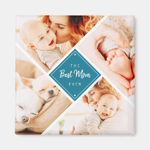 The Best Mom Ever Modern Custom Photos Magnet