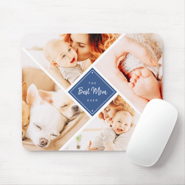 The Best Mom Ever Modern Custom Photos Mouse Pad (With Mouse)