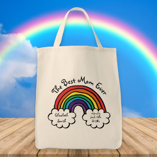 The Best Mom Ever Rainbow Tote Bag