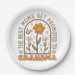 The Best Mom Gets Promoted To Grandma Paper Plate