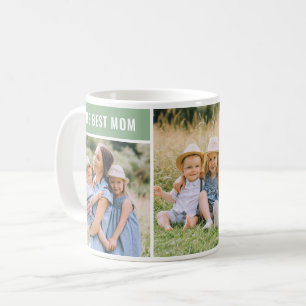 The Best Mom Green Mothers Day Photo Collage Coffee Mug