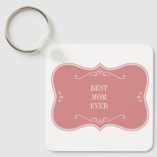 The best mom in the world, pink frame keychain