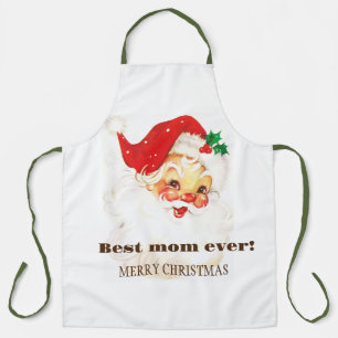 The best mom in the world, retro Santa Claus Apron