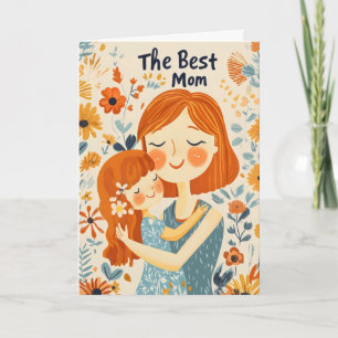 The Best Mom Mother and Child Holiday Card