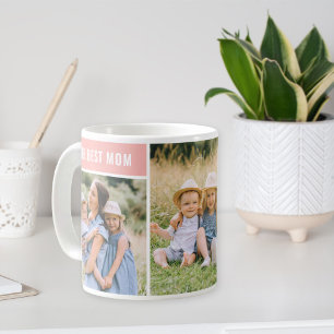 The Best Mom Pink Photo Collage Coffee Mug