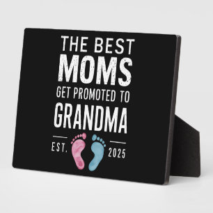 The Best Moms Get Promoted To Grandma Est 2025 Plaque