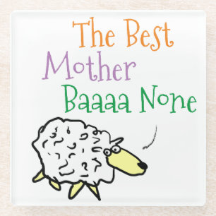 The Best Mother Baaa None Pillar Candle Glass Coaster
