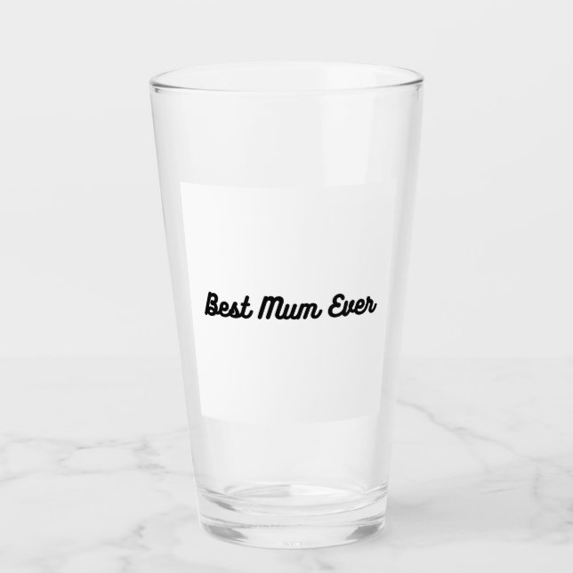 The best mother ever glass cup (Front)