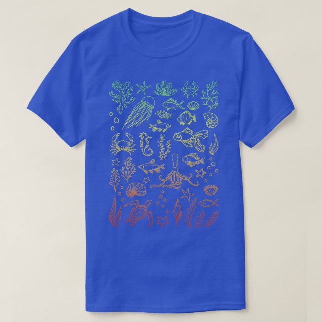 The best ocean animals artwork T-Shirt (Design Front)