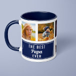 The Best Papa Ever Navy Blue Collage Custom Photo Mug<br><div class="desc">Celebrate Papa with this heartfelt "Best Papa Ever" navy blue collage photo mug. Personalize it by adding two favourite photos, creating a unique keepsake that brings special memories to life with every sip. Perfect for Father's Day, birthdays, or any moment to show appreciation for Papa’s love and wisdom.</div>