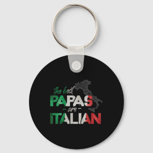 The Best Papas Are Italian Funny Italy Country Fla Keychain
