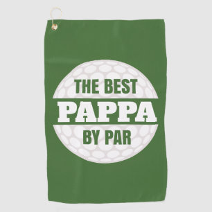 The Best Pappa by Par Golfers Funny Pun Golf Towel