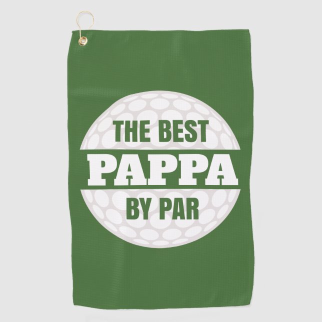 The Best Pappa by Par Golfers Funny Pun Golf Towel (Front)