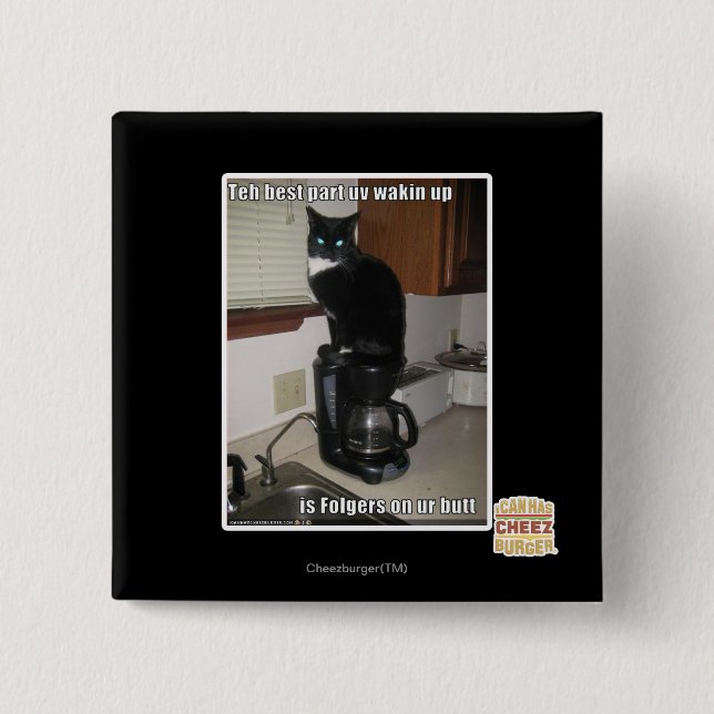 the best part uv wakin up 2 inch square button (Front)