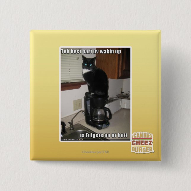 the best part uv wakin up 2 inch square button (Front)