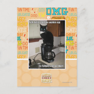 the best part uv wakin up postcard