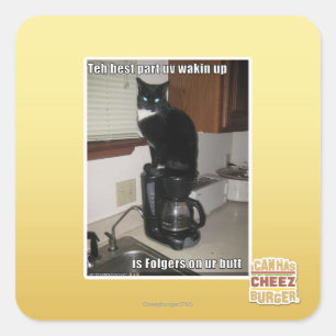 the best part uv wakin up square sticker