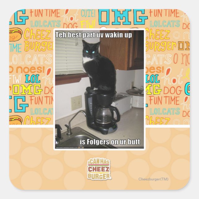 the best part uv wakin up square sticker (Front)