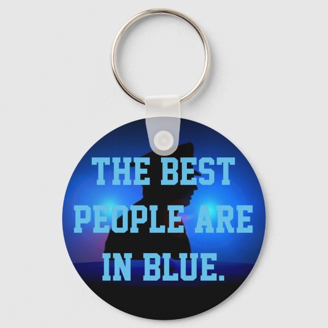 The Best People Are in Blue Keychain (Front)