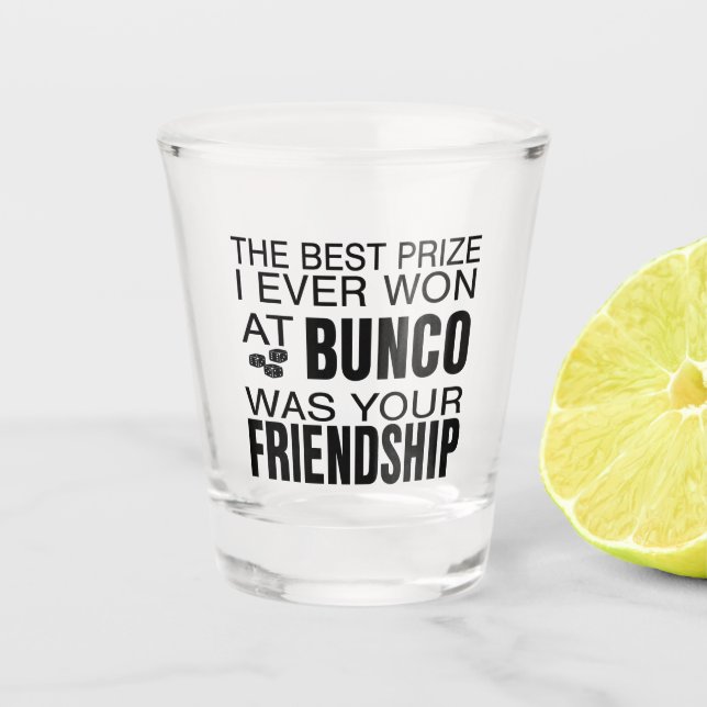 The Best Prize Bunco Dice Shot Glass (Front)