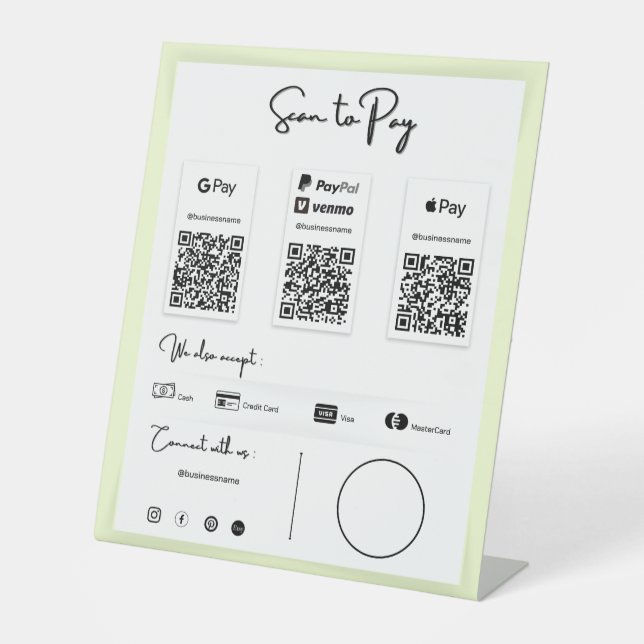 The Best QR Code Payment by Phone Pedestal Sign (Front)