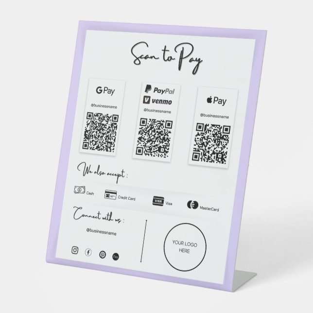 The Best QR Code Payment by Phone Pedestal Sign (Front)