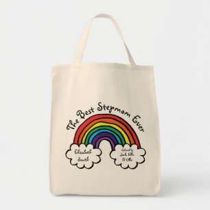 The Best Stepmom, Stepmother Ever Rainbow Tote Bag