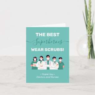The Best Superheroes Wear Scrubs Thank You Card