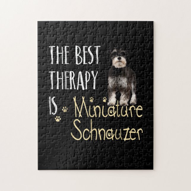 The Best Thearapy is Miniatura Schnauzer Jigsaw Puzzle (Vertical)