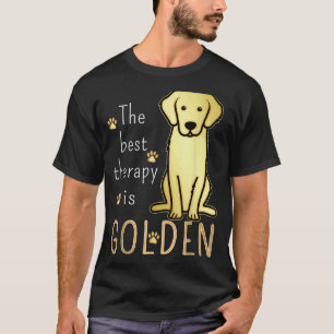 The Best Therapy Is Golden Retriever Dog Fitted T-Shirt