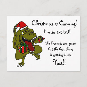 The Best Thing is Seeing You Christmas Dinosaur Holiday Postcard