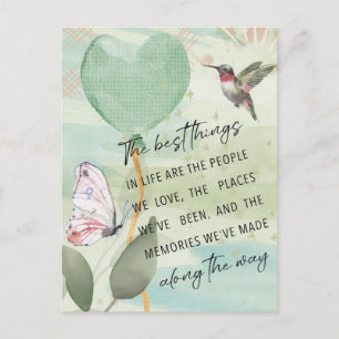 The Best Things in Life Quote Watercolor Art Postcard