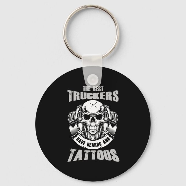 The Best Trucker Driver Cool Driver Gift Keychain (Front)
