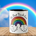 The Best Uncle Ever Rainbow Two-Tone Coffee Mug<br><div class="desc">Personalize for your special,  favourite uncle to create a unique gift to brighten his day. A perfect way to show him how amazing he is. Designed by Thisisnotme©</div>