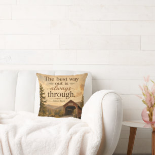 The Best Way Through Rustic Covered Bridge Throw Pillow