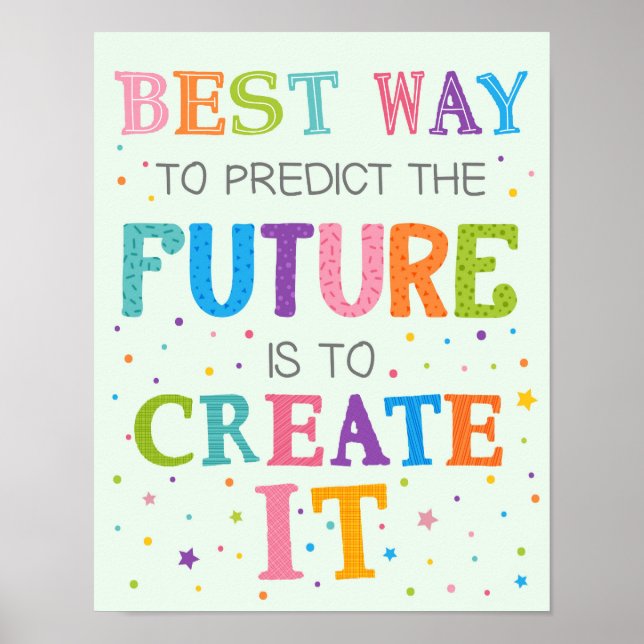The Best Way To Predict The Future Growth Mindset Poster (Front)