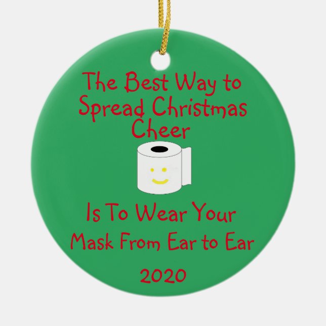 The Best Way to Spread Christmas Cheer Ceramic Ornament (Front)