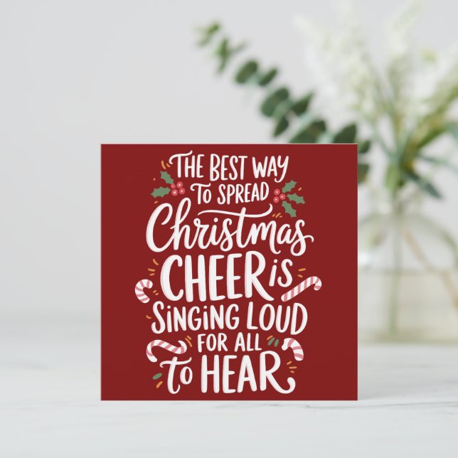 The Best Way To Spread Christmas Cheer Elf Xmas Holiday Card (Standing Front)